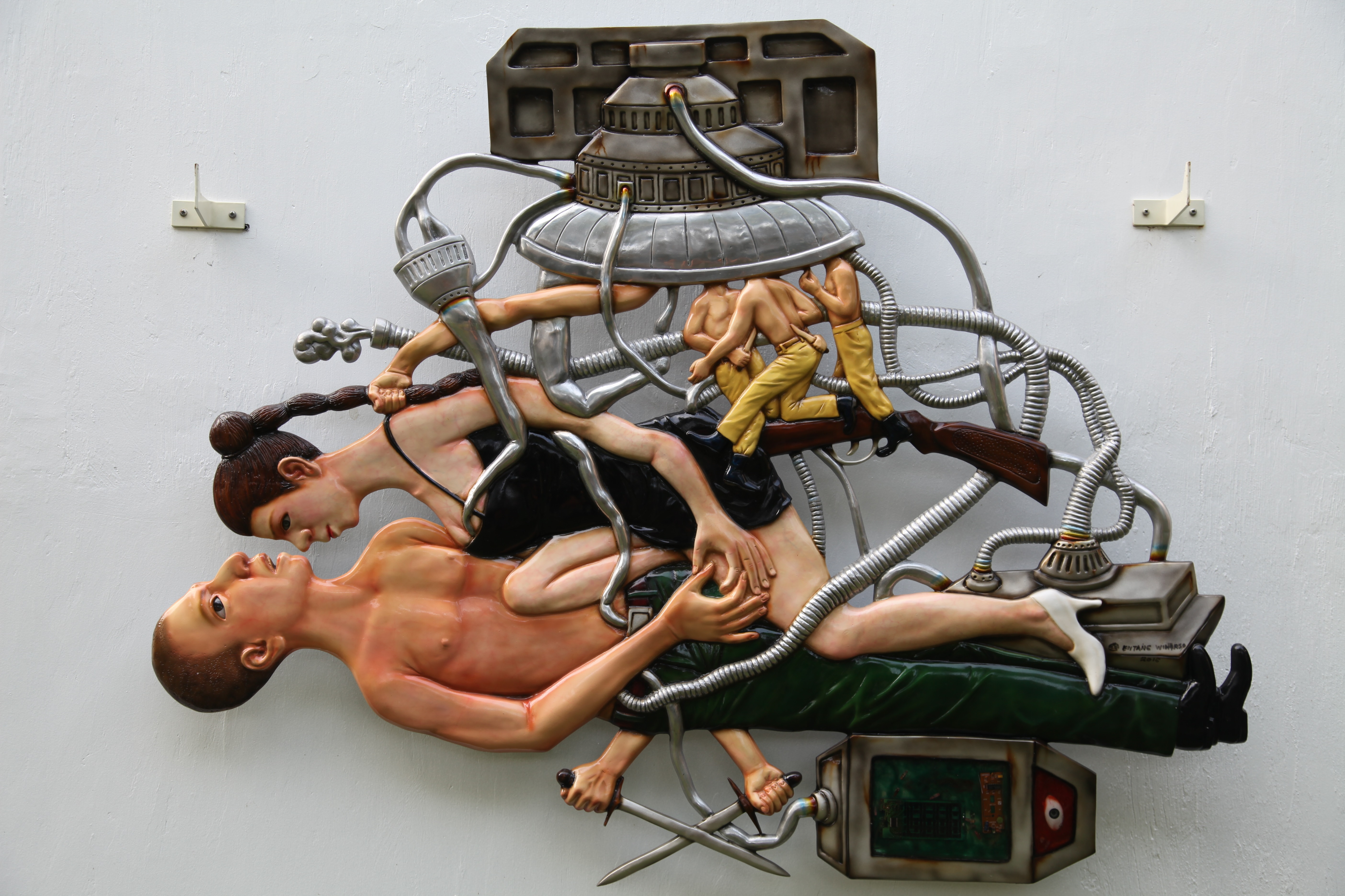 Entang Wiharso, Tremors, 2014-17 , Edition 1/2: Aluminum, car paint, resin, color pigment, thread (hand painted using air brush)   145 × 150 cm Unique Multiples: Edition of 2 and 1 Artist Proof. This is Edition 1/2 , WIHA0110 